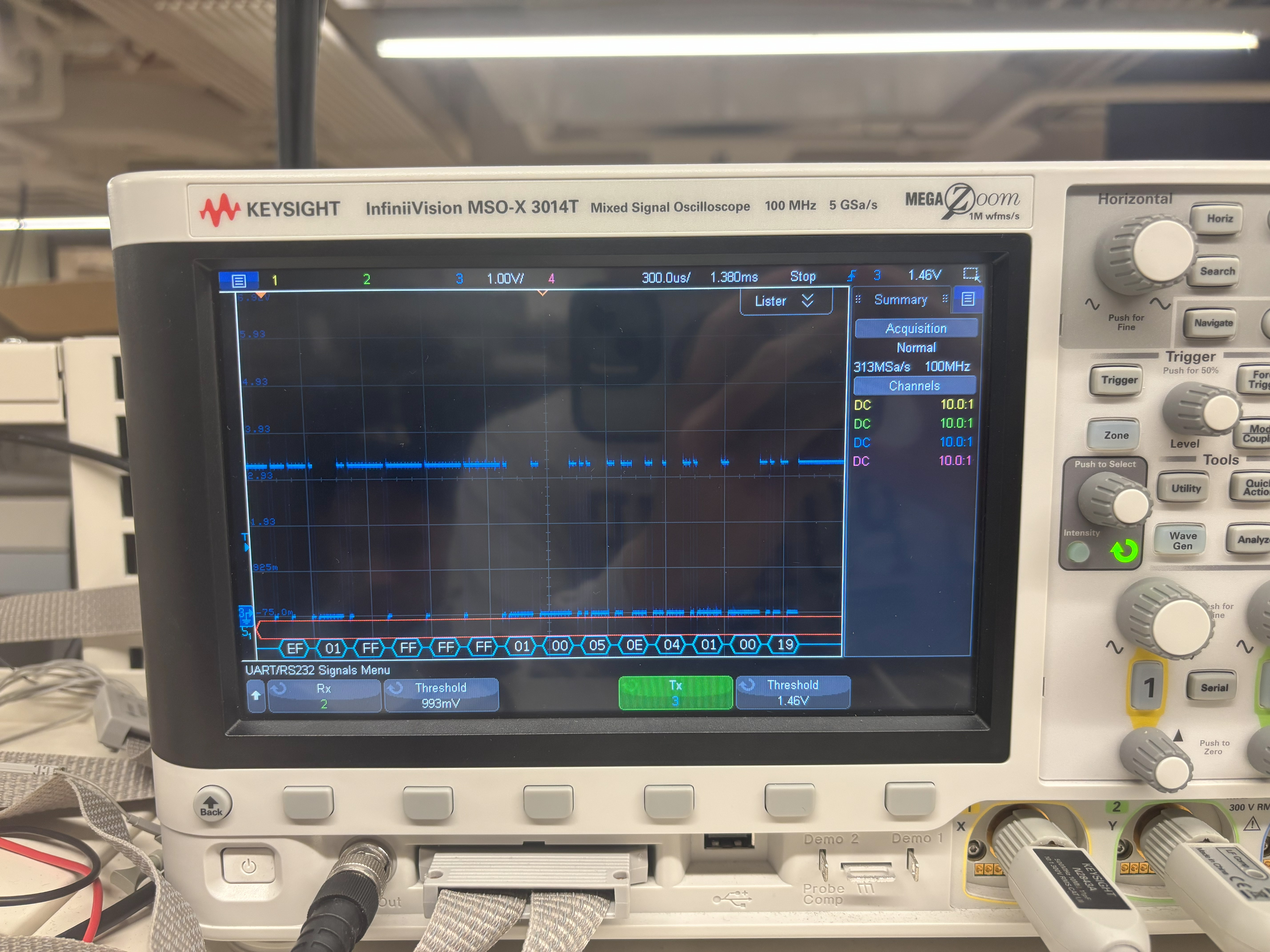 oscilloscope WriteReg TX